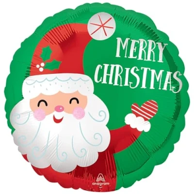 Afbeelding van Anagram Folieballon Santa Merry Christmas 45 Cm Groen