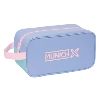 Afbeelding van Reisschoenenrek Munich Mellow Blauw Roze Celeste 29 x 15 14 cm