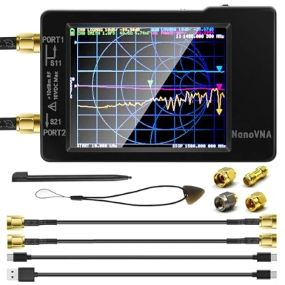 Afbeelding van AURSINC NanoVNA H Vector Network Analyzer, nieuwste versie V3.6 en SD kaart, 10 kHz 1,5 GHz MF HF VHF UHF, Amateur Radio Analyzer voor S, SWR, Smith parameters