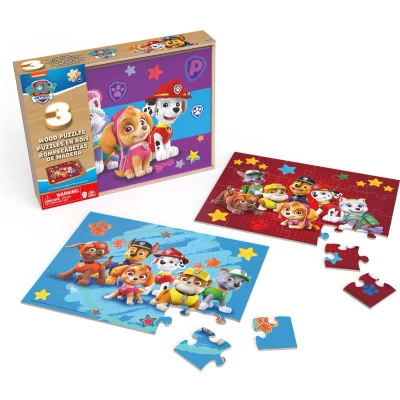 Afbeelding van Paw Patrol 3In1 Houten Puzzel In Doosje 3X24 Stukjes