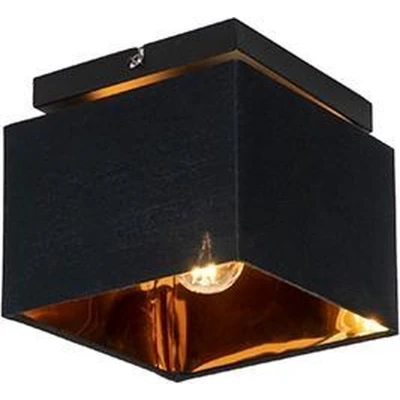 Afbeelding van QAZQA Moderne plafondlamp zwart met goud VT