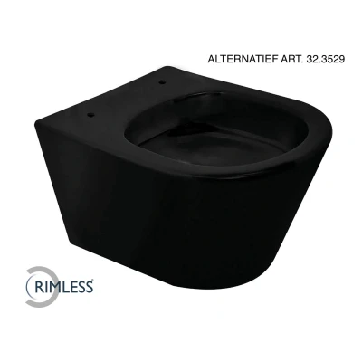 Afbeelding van Wiesbaden Vesta wandcloset rimless mat zwart