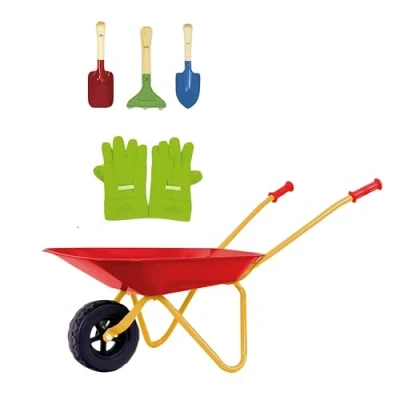 Afbeelding van Theo Klein 7669 Kruiwagen voor kinderen met accessoires, metaal, maximale belasting 10 kg, robuust tuingereedschap, speelgoed vanaf 3 jaar