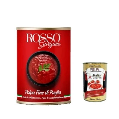 Afbeelding van Rosso Gargano Pomodori di Puglia Mega 15 blikjes à 400 g voor Apulia tomaten, tomatenblikjes x + Italian Gourmet Polpa 3