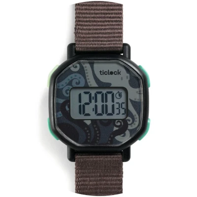 Afbeelding van Djeco digitaal kinderhorloge black octopus
