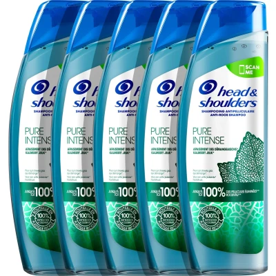 Afbeelding van 6x Head &amp; Shoulders Pure Intense Kalmeert Jeuk Anti Roos Shampoo 250 ml