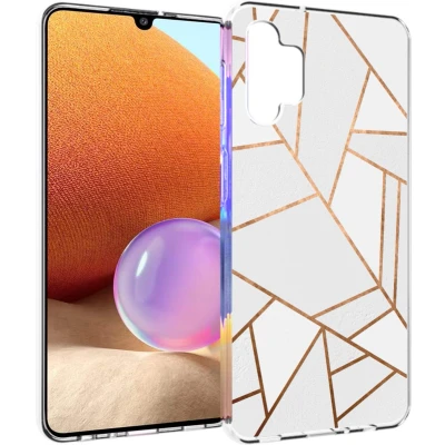 Afbeelding van iMoshion hoesje Geschikt voor Samsung Galaxy A32 (4G) Siliconen Design Wit / Transparant Dandelion