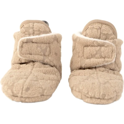 Afbeelding van Lodger Babysloffen winter Fleece Antislip Klittenband 12 18M Beige