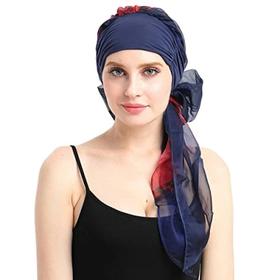Afbeelding van Chemotulband voor vrouwen met hoofddeksel sjaal, Winter Rood