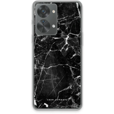 Afbeelding van Case Company® hoesje geschikt voor OnePlus Nord 2T Zwart Marmer Soft Cover Telefoonhoesje Bescherming aan alle Kanten en Schermrand