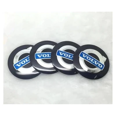 Afbeelding van SANSHAOS Set van 4 naafdoppen met logo voor Volvo 65 mm