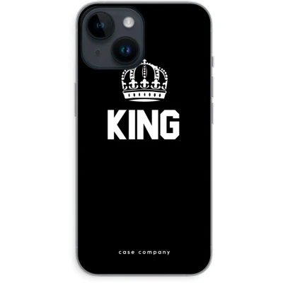 Afbeelding van Case Company® hoesje geschikt voor iPhone 14 King zwart Soft Cover Telefoonhoesje Bescherming aan alle Kanten en Schermrand