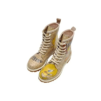 Afbeelding van DOGO WB Vegan Tweety Moods Enkellaarsjes voor dames, Beige