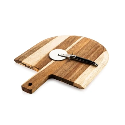 Afbeelding van Laguiole Style De Vie Pizza Serveerset 2 delig Bruin