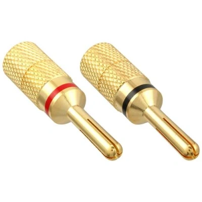 Image de InLine® Bana Plug Version à vis en métal plaqué or 1x rouge noir
