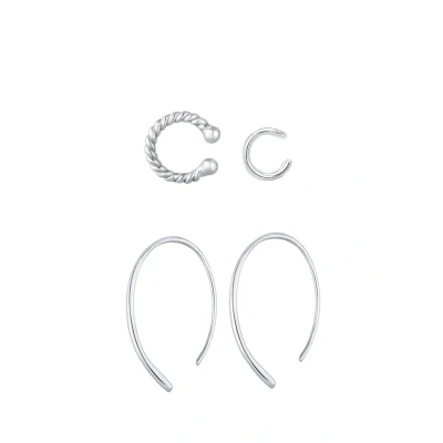 Afbeelding van Elli SET Basic Blogger Oorbellen silvercoloured, Dames, Maat: One Size, Silver coloured