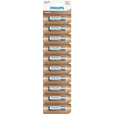 Afbeelding van Philips Alkaline Batterij AA LR06 10 Pack