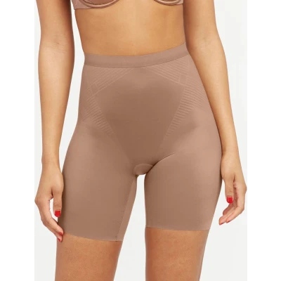 Afbeelding van Spanx Thinstincts 2.0 Midthigh Short Shapewear, Dames, Maat: 50 52, Café au lait
