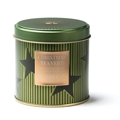 Afbeelding van Dammann Frères Christmas tea green blikje 100 gram Kerst thee Groene thee, kaneel en vanille Voor 50 kopjes