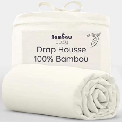 Afbeelding van Bamboe Hoeslaken 1 Persoons Eco 90cm bij 190cm Ivoor Luxe Beddengoed Hypoallergeen Puur Viscose Rayon Ultra ademende Stof Bambaw