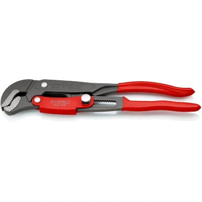 Image de KNIPEX 83 61 010 clé à pipe en forme de S réglage rapide plastifiée grise poudrée 330 mm