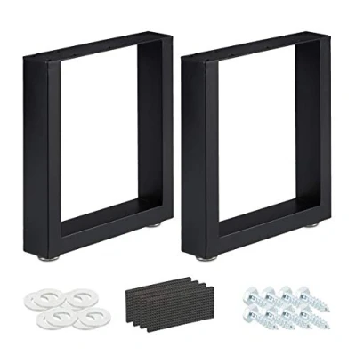 Afbeelding van tafelonderstel 40 x 43 cm 2 stuks metaal industrieel zwart