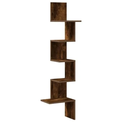 Afbeelding van vidaXL Hoekwandschap 32x32x127,5 cm bewerkt hout gerookt eikenkleurig