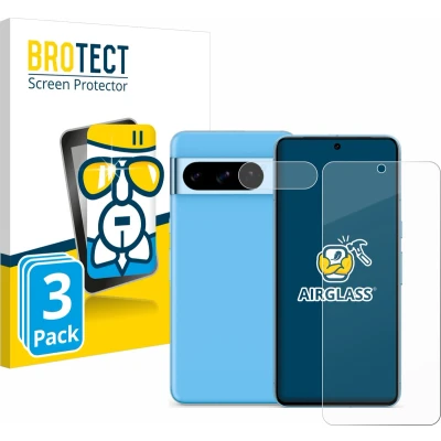 Afbeelding van 3x BROTECT AirGlass Glas Screenprotector voor Google Pixel 8 Pro (Voor+Camera)