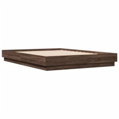 Afbeelding van vidaXL Bedframe met LED verlichting bruin eikenkleurig 150x200 cm