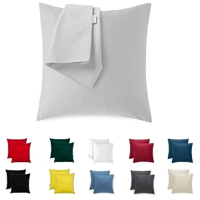 Afbeelding van Kussensloop 80x80 Premium Microvezel Set van 2 Kussenovertrekken voor Bank/Bedkussens Superzachte Stof Bestand en Wasbaar Hypoallergeen Anti Mijt met Blinde Rits