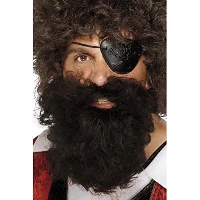 Afbeelding van Smiffys piratenbaard, bruin, nylon, Deluxe