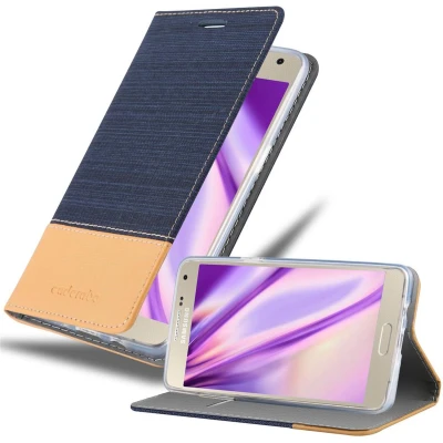 Afbeelding van Cadorabo Hoesje geschikt voor Samsung Galaxy A5 2015 in DONKERBLAUW BRUIN Beschermhoes met magnetische sluiting, standfunctie en kaartvakje Book Case Cover Etui