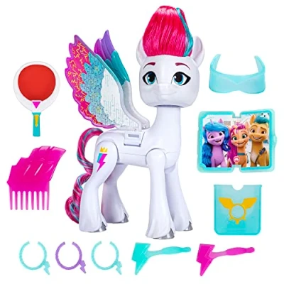 Afbeelding van My Little Pony Dolls Zipp Storm Wing Surprise speelgoed met vleugels en accessoires voor meisjes jongens vanaf 5 jaar, 14 cm