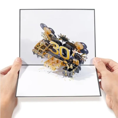 Afbeelding van Diese Klappkarten verjaardagskaart 30e verjaardag, originele 3D pop up met envelop, verjaardag 50 x 20 cm