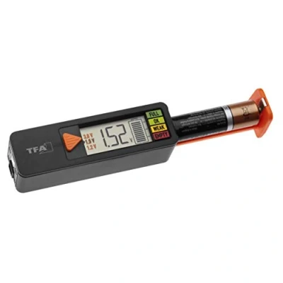 Image de Testeur de piles et batteries digital ultra compact Tfa dostmann Noir Orange