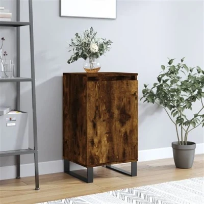Afbeelding van Dressoir 40x35x70 cm bewerkt hout gerookt eikenkleurig