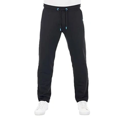 Afbeelding van riverso RIVGuido Trainingsbroek voor heren, joggingbroek, sportbroek, vrijetijdsbroek, normale broek, effen, lang, zakken, katoen, zwart, grijs, groen, blauw, rood, S, M, L,, Zwart Tropical