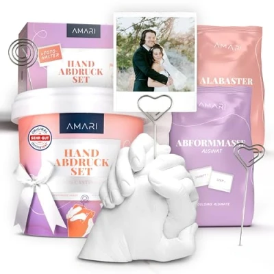 Afbeelding van Amari ® Hand afdrukset voor koppels 3D gips Valentijnsdag, bruiloft, verjaardag, Kerstmis hoogwaardige gipsvormset