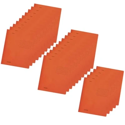 Afbeelding van Origineel Falken 25 stuks intensief gekleurde losbladige map. Made in Germany. Gemaakt van gerecycled karton voor DIN A4 commercieel en officieel nieten oranje Blauwe Engel nietmachine.