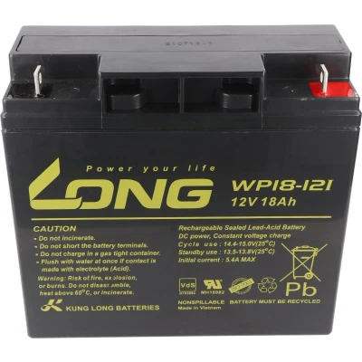Afbeelding van Kung Lange batterij WP18 12I 12 volt 18 Ah 181x76x167mm M5 platte paal