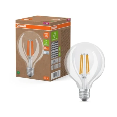 Afbeelding van OSRAM LED Superstar Classic Globe G 95 en forme de bouclassique, corps verre transparent, 3,8 W, 806 lm,E27, lumière blanc froid 4000 K, EEK A, diamètre mm.