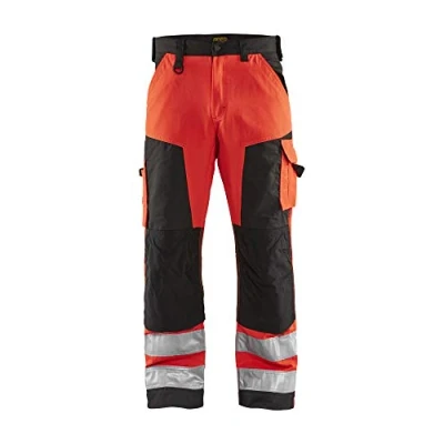 Afbeelding van Blaklader Werkbroek High Vis zonder spijkerzakken 1566 1811 Rood/Zwart C50