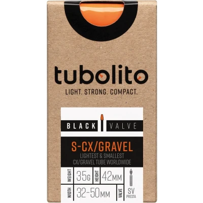 Afbeelding van Tubolito S CX/Gravel Binnenband 42mm ventiel zwart gravelbike TPU fietsband cyclocross