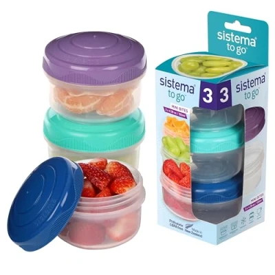 Afbeelding van Sistema To Go Set Van 3 Snackdoosjes Mini Bites 130ml