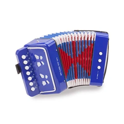 Afbeelding van New Classic Toys Speelgoedinstrument Accordeon Blauw Inclusief Muziekboekje