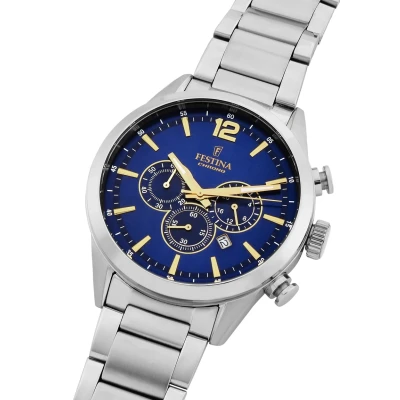 Afbeelding van Festina Chronograaf silvercoloured, Heren, Maat: One Size, Silver coloured