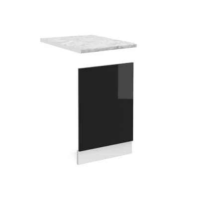 Afbeelding van Vicco Frontpaneel R Line, Zwart hoogglans/Wit, 45 cm , WB Marmer