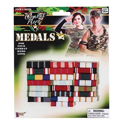 Afbeelding van Bristol Novelty 66226 Militaire medaillon stangen, Eén maat, One Size, polyester