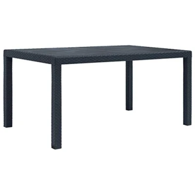 Afbeelding van Tuintafel 150x90x72 cm rattan look kunststof antraciet