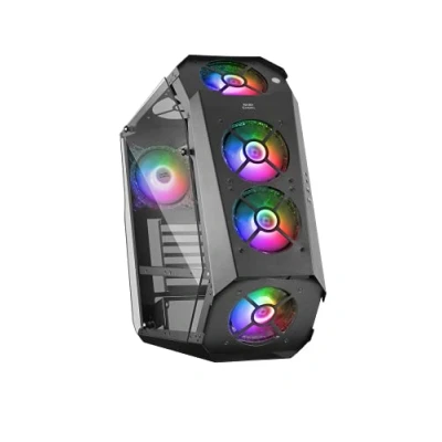 Afbeelding van Mars Gaming MC51, pc behuizing gaming, ATX, dubbel gehard glas, 5 RGB ventilatoren 12 cm, zwart